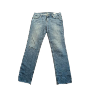 OLD NAVY boyfriend sz 8 distressed raw hem and one knee on denim jeans